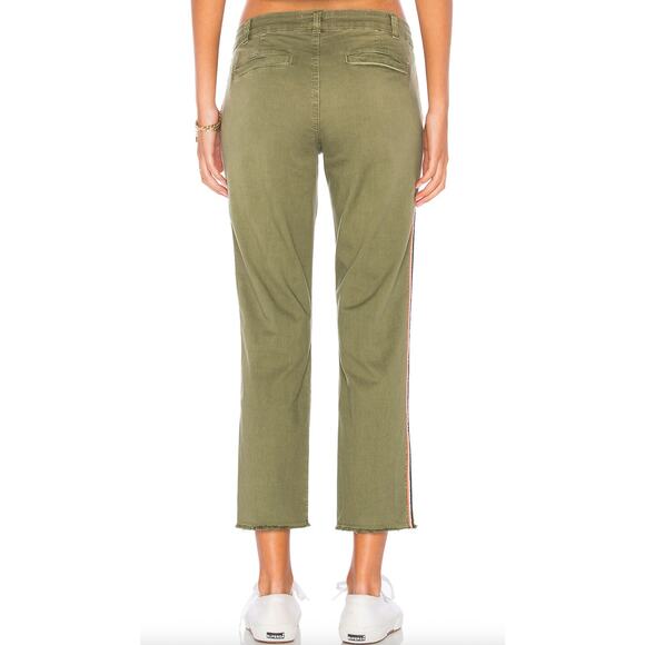 Sunday Revolve Le Soleil Pant Contrast Stripe Frayed Hem in Cactus Size 28 NWT - Picture 4 of 12